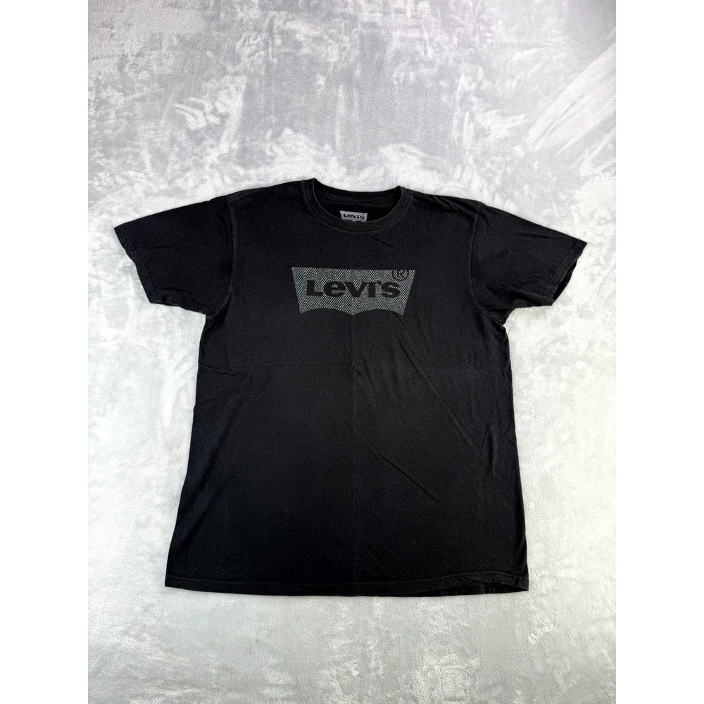 Levi's T-Shirt Mens Large Black Batwing Graphic Print Logo Everyday Wear Casual